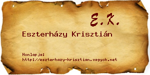 Eszterházy Krisztián névjegykártya